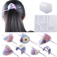 diy crystal epoxy resin hairpin hairpin mold hair accessories mirror silicone mold