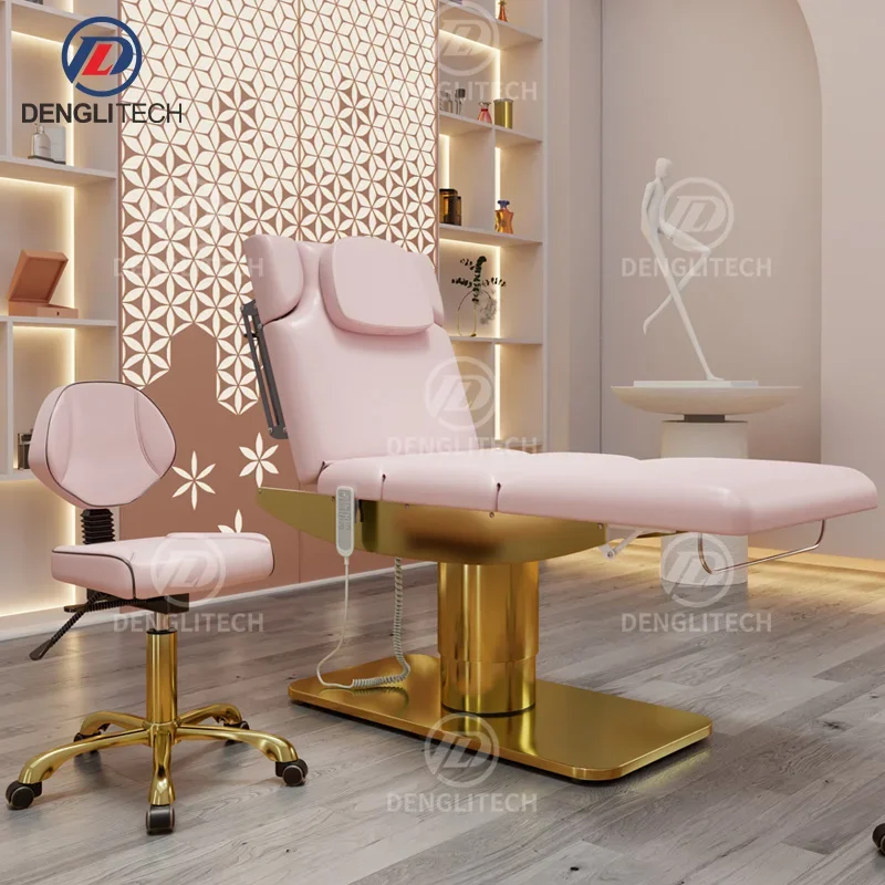 Японские высококлассные розовые кожаные Фотоэлектрические столы для массажа