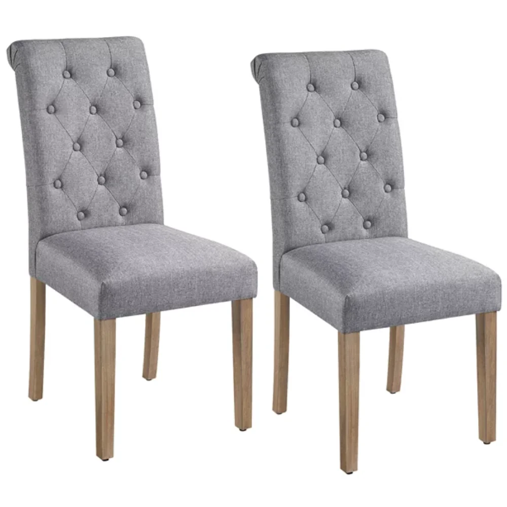 

Alden Design Tufted Upholstered High Back Parson Dining Chair, Set of 2, Gray