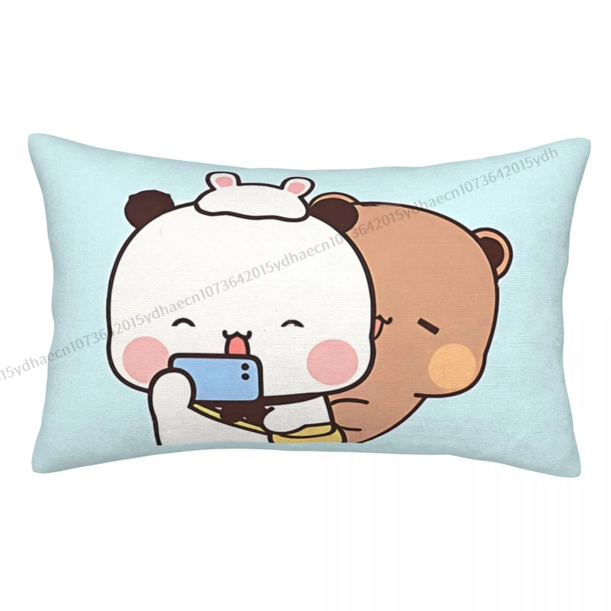 

Taking A Cute Selfie Hug Pillowcase Panda And Brownie Mochi Bear Backpack Cojines Home Printed Office Pillow Covers Decorative