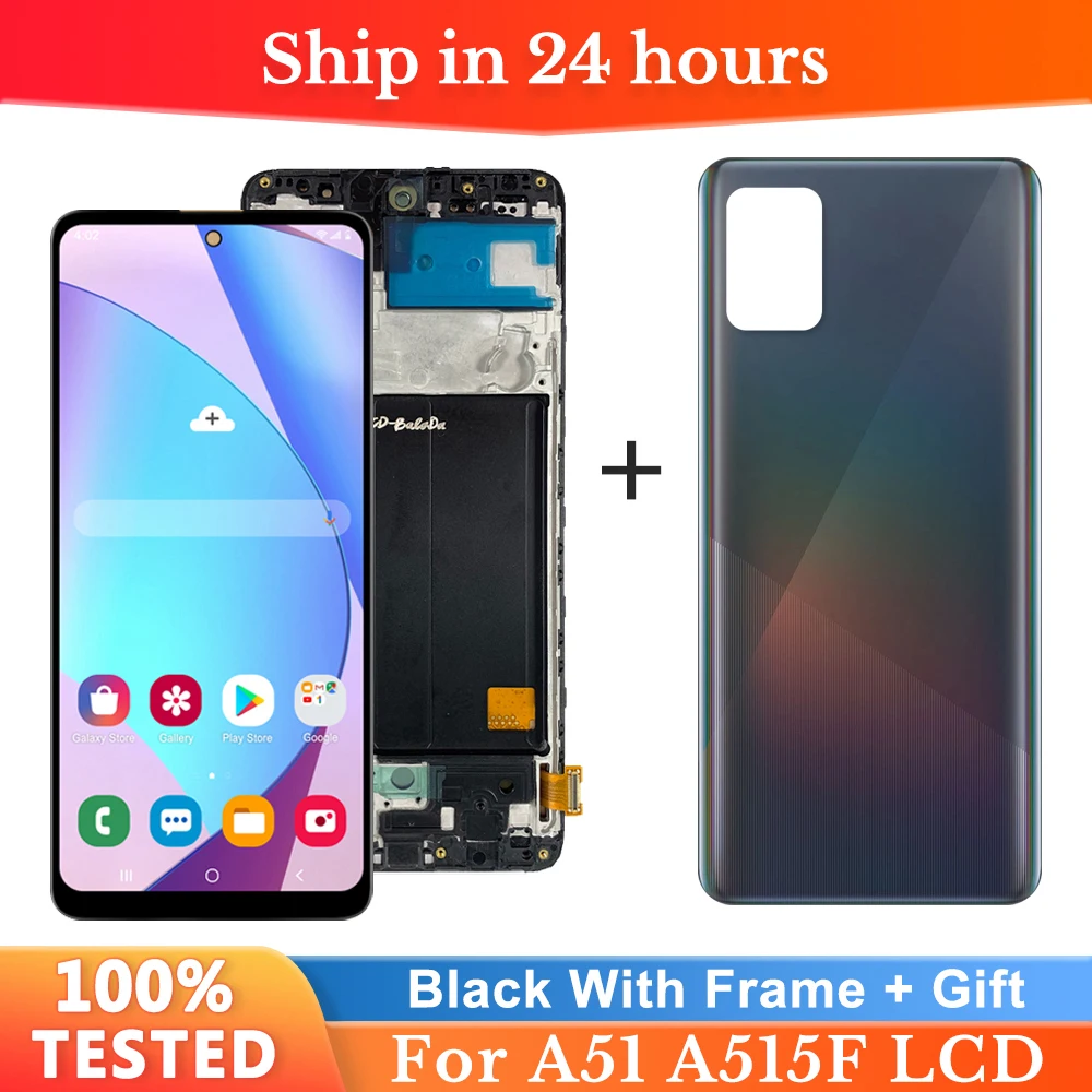 100% протестированный сенсорный ЖК-экран для Samsung Galaxy A51 с рамкой дигитайзер в сборе для Samsung A515 A515F A515F/DS ЖК-дисплей