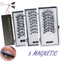 5 magnet 11 styles 4 pairs for women chemical fiber artificial magnetic natural reusable magnetic false eyelashes