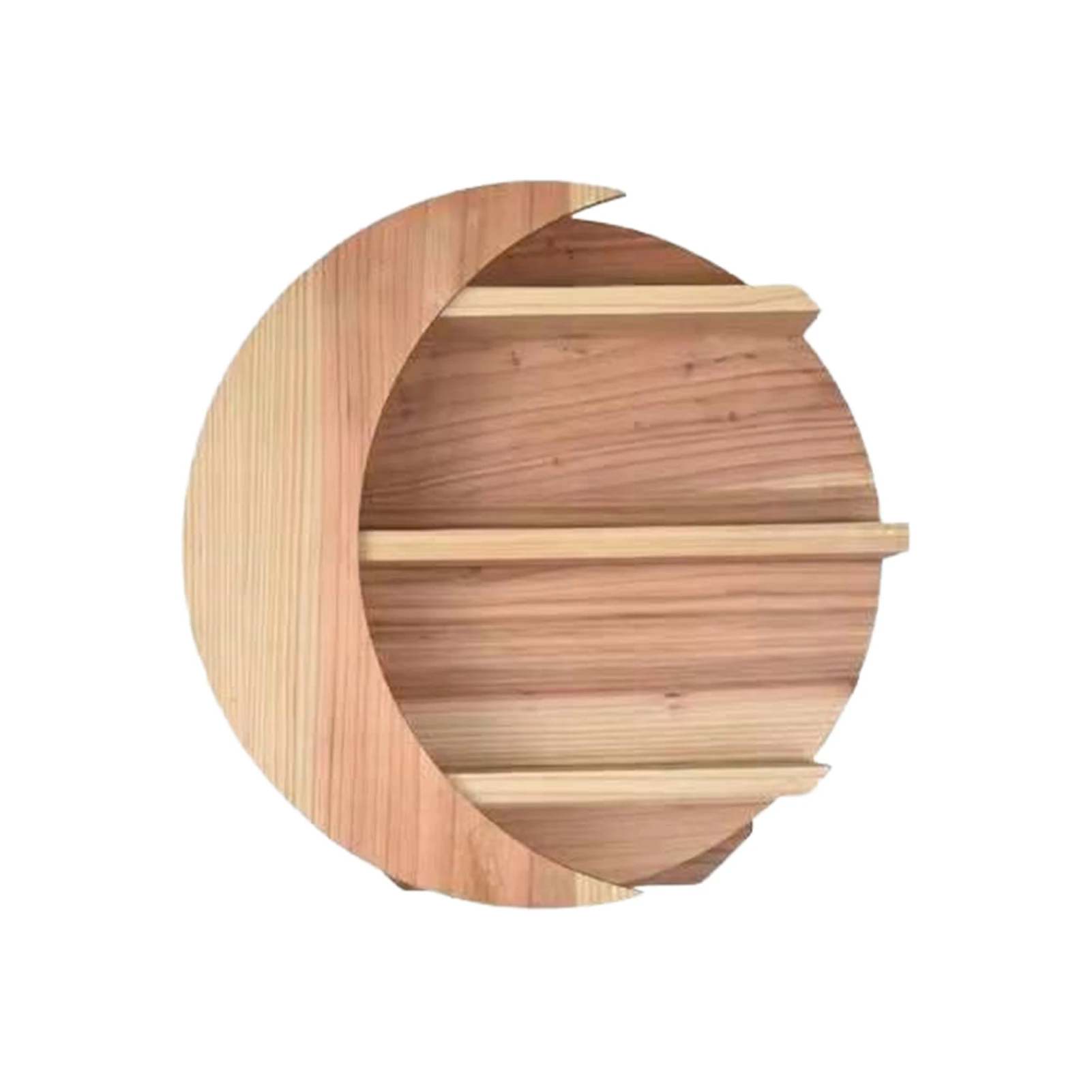 

Moon Shelf Wooden Crescent Wall-mounted Crystal Shelf Display Rustic Floating Storage Display Moon Hangings Shelf For Home Decor