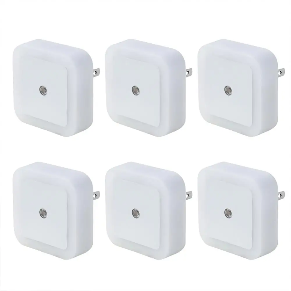 

Light Control Night Light LED Plug In Sensor Lamps For Bedroom White Warm Light Square Shape Hallway Stairs Home Indoor Lighting