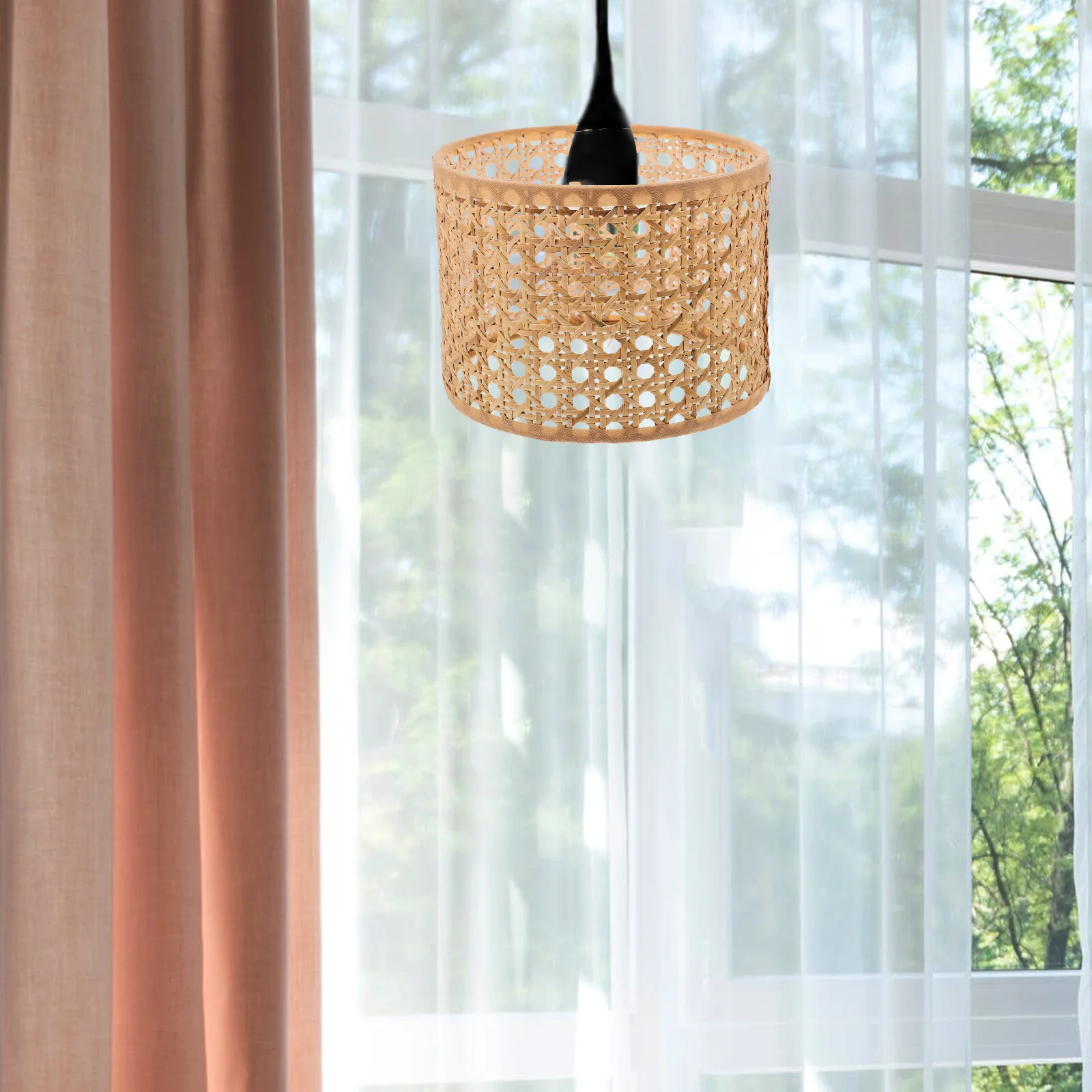 

Decorate Rattan Pendant Lights Small Lampshades Table Hand Weaving Rattan Replacement Modern