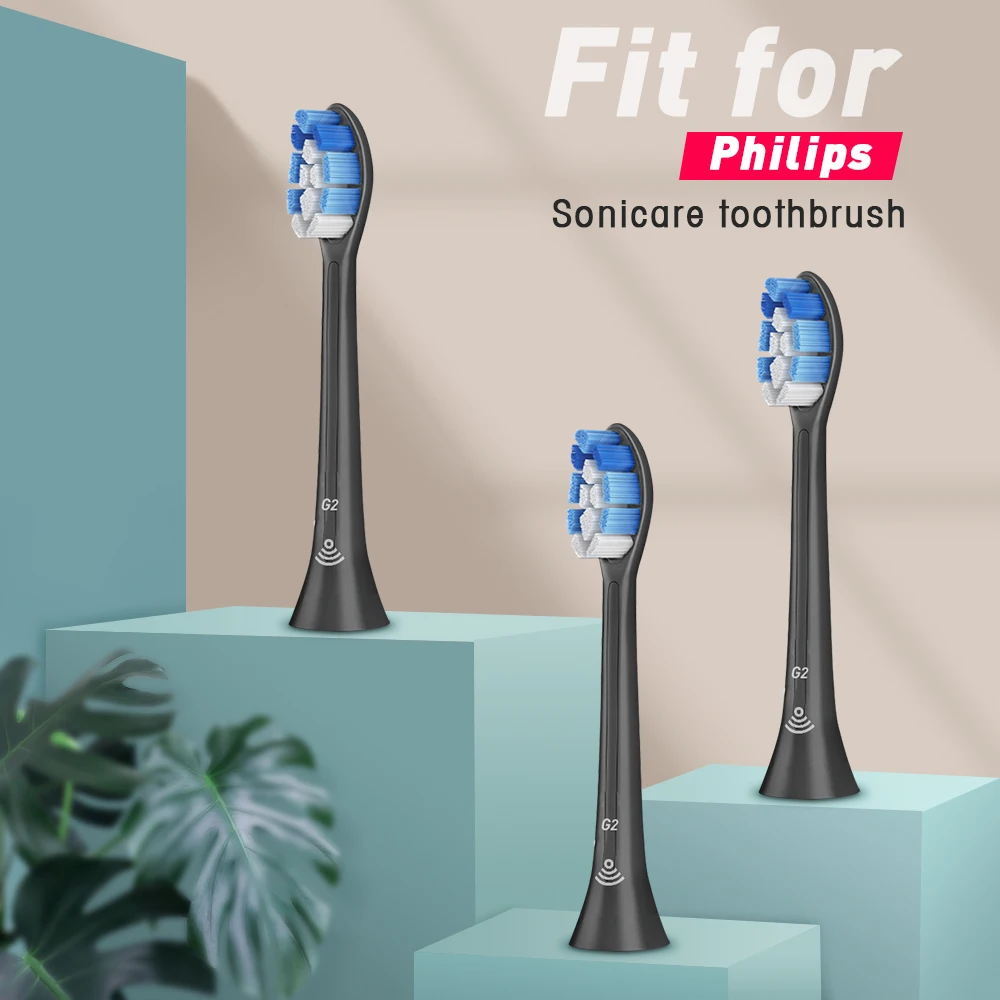 

Replacement Toothbrush Heads for Philips Sonicare Genuine G2 Optimal Gum Health Toothbrush Heads HX9033/65 White Brush Heads