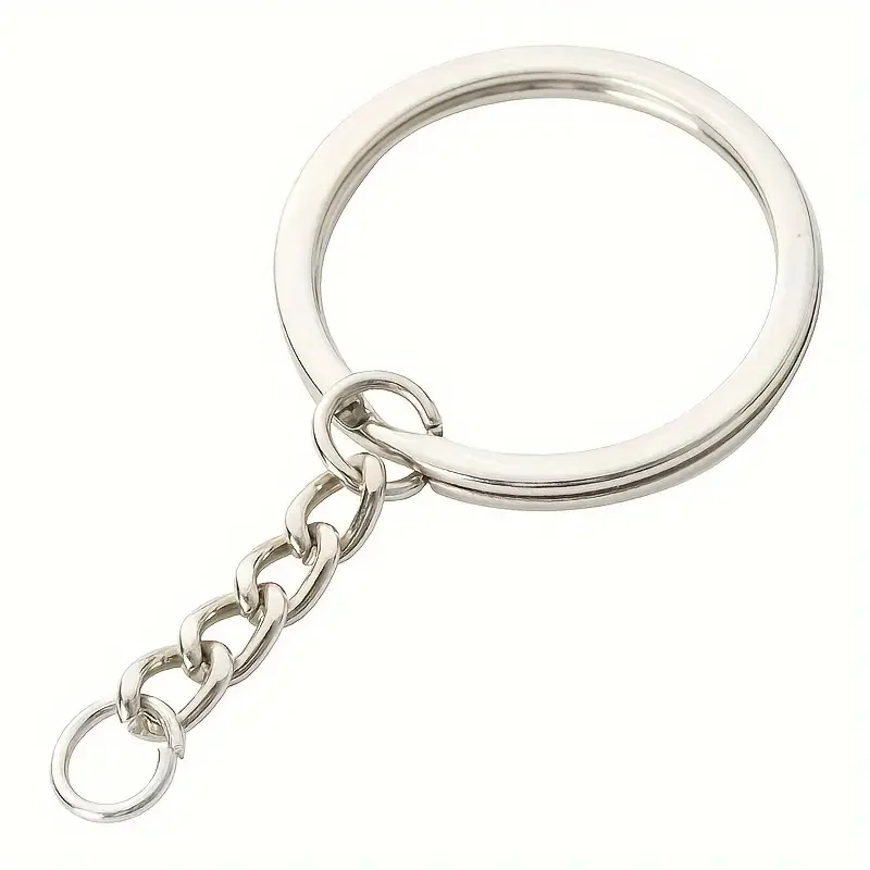 50-500pcs Metal Blank Keyring Keychain Split Rings Keyfob Lobster Clasp Key Pendant Ring Stainless Steel