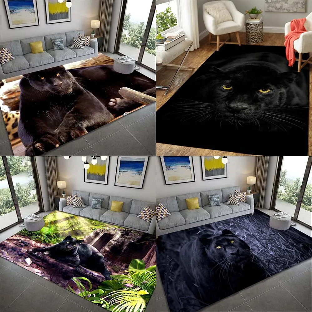 

Настраиваемый дневной коврик для спальни, домашний декор, племенной ковер, черный леопардовый ковер, большой коврик для гостиной