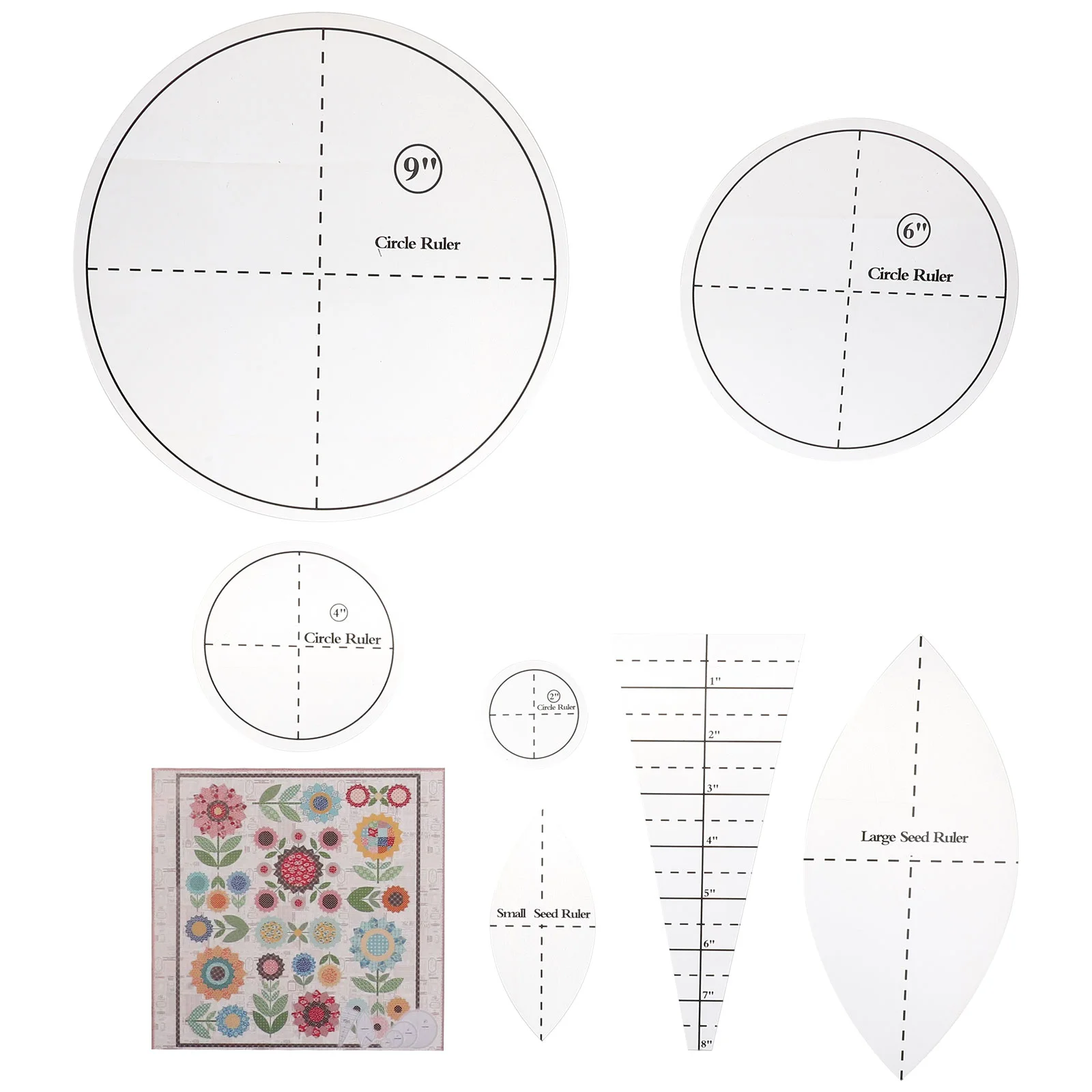 

Quilt Ruler Template Quilting Cutting Sewing Templates Sunflower Set Stencil Diy Stencils Acrylic Machine Accessories Tailors