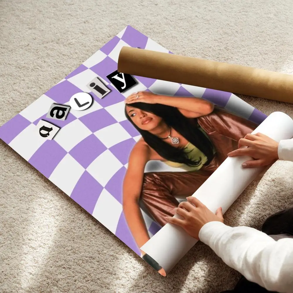 Фото Постер с изображением певицы A-Aaliyah, HD-качество, наклейка на стену, водонепроницаемая, для дома, гостиной, спальни, бара, эстетическое украшение №3