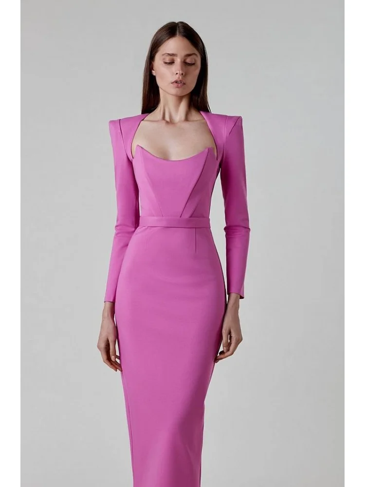 

BEVENCCEL сексуальное вязаное черное облегающее Бандажное платье с длинным рукавом и квадратным воротником женское элегантное вечернее платье...