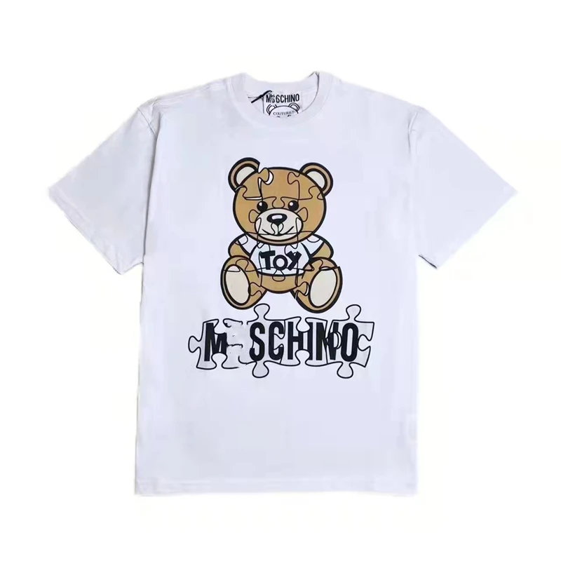 

22 новая футболка, топ с принтом медведя, одинаковый спортивный короткий рукав для влюбленных, повседневная одежда, модный бренд с коротким р...