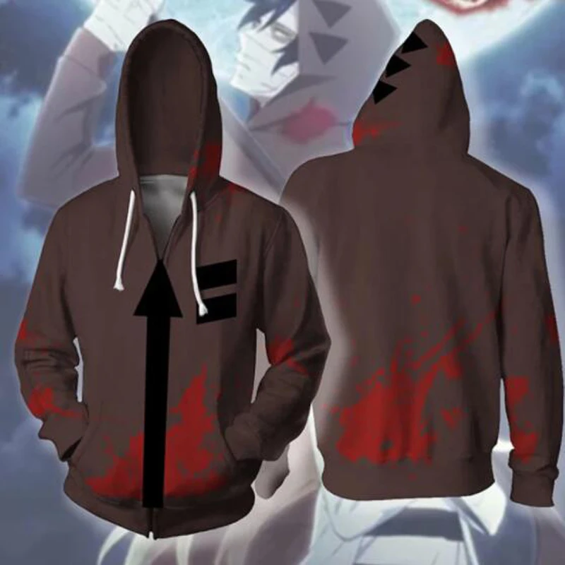 Толстовка с капюшоном на молнии для мужчин и женщин японское аниме ангелы смерти
