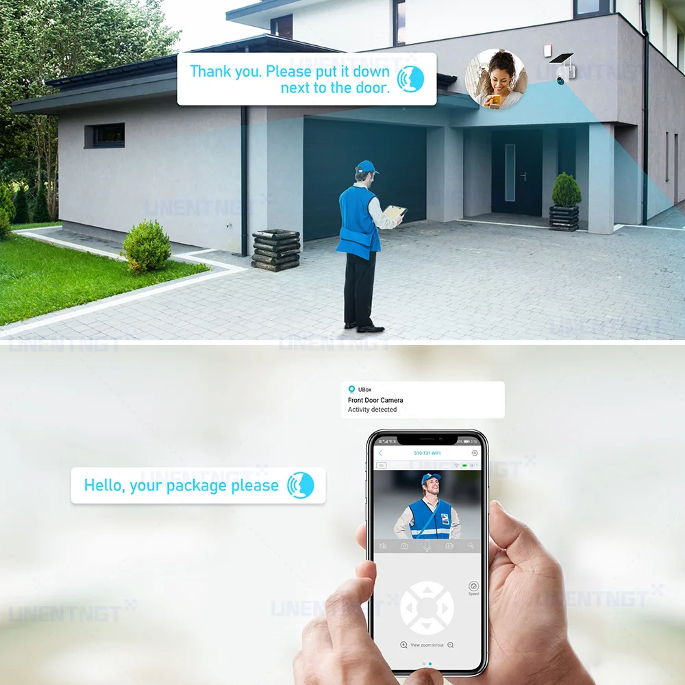 Уличная камера видеонаблюдения UNENTNGT с питанием от солнечной батареи Wi-Fi PTZ 1080P |