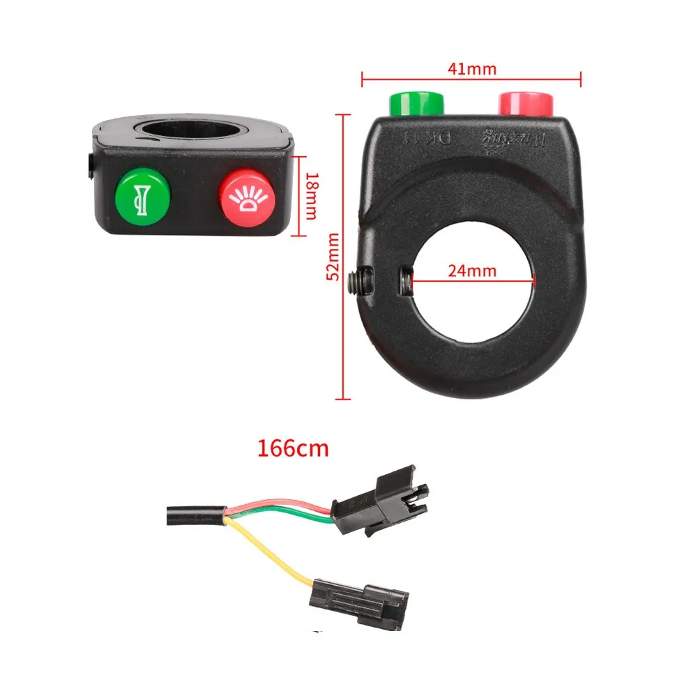 

Universal Ebike Electric Scooter Handlebar Turn Signal Light Horn Switch Control 52 X 41mm Waterproof Cycling Repair Tool Parts