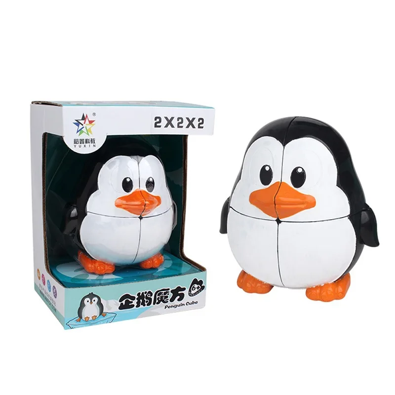 

YuXin Panda / Tiger / Mouse / Penguin 2x2 Magic Cube ZhiSheng Animal puzzle mini Tiger 2x2 Keychain Stickers baby kids toys
