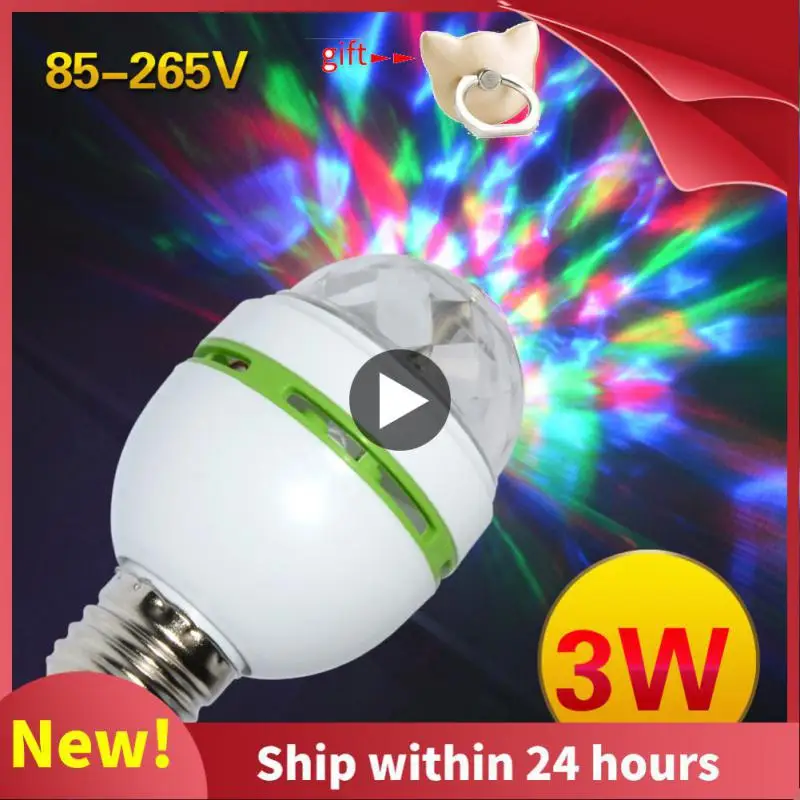 

E27 LED 3W Colorful Rotating Light Bulb Mini Ball Night Light KTV Bar Disco Crystal Ball Stage Lamp Party Atmosphere Lamp