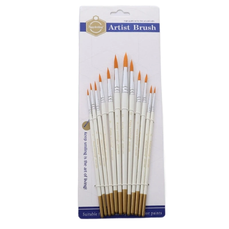 

Кисти для рисования с круглым заостренным кончиком, 12 шт.