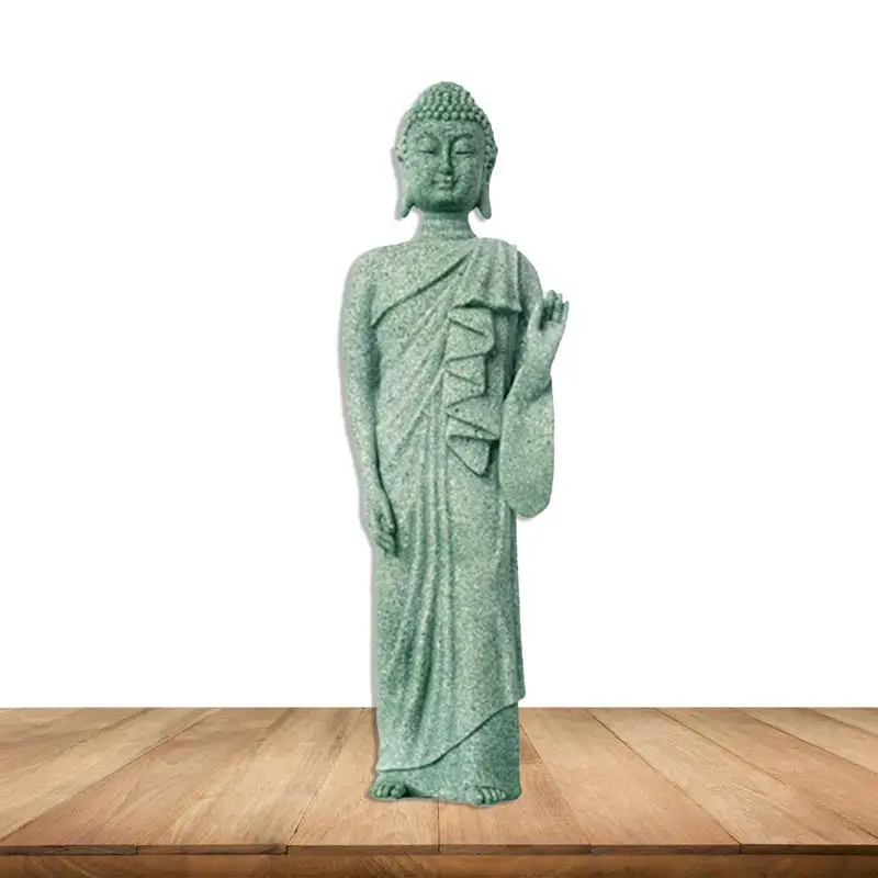 

Imitation Stone Buddha Statue Outdoor Handcrafted Meditating Buddha Sculpture Waterproof Resin Crafts Landscaping Ornaments