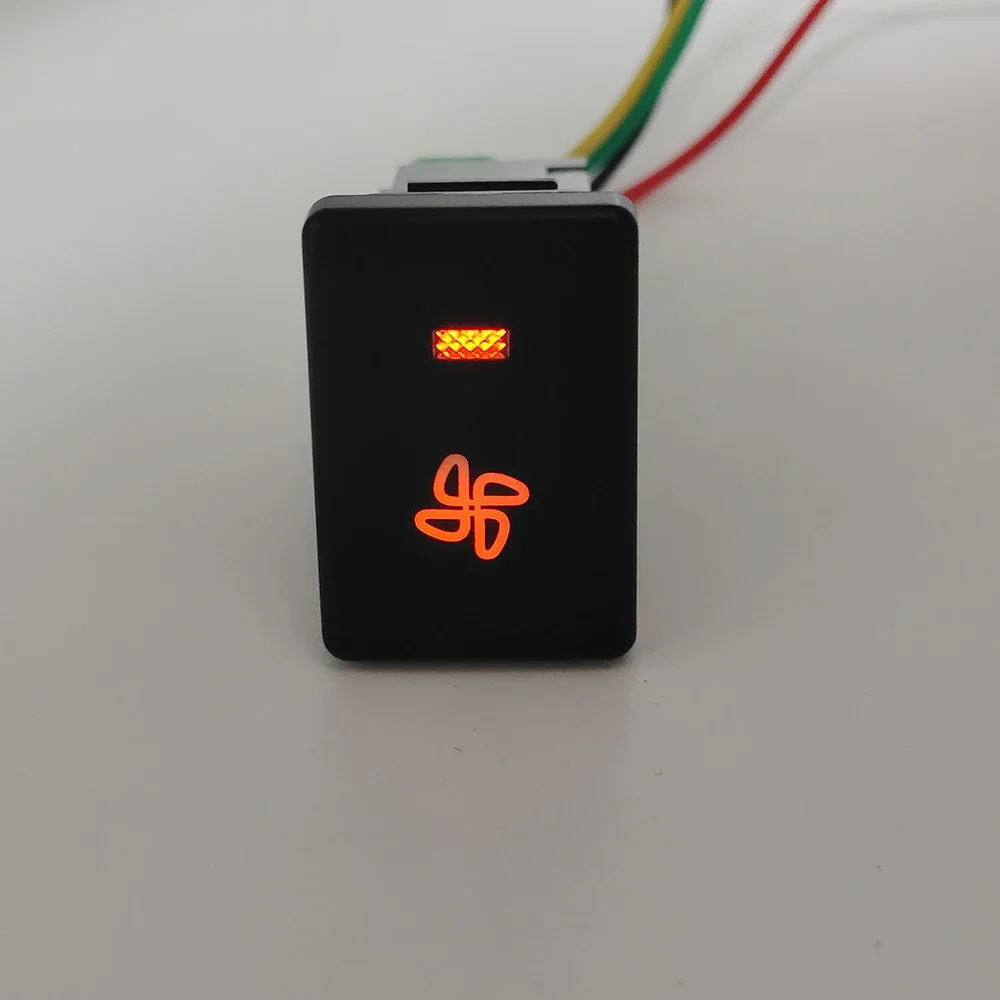 

1 шт. для Toyota Camry Prius Corolla PRADO RAV4, автомобильный оранжевый светодиодный светильник, выхлопной вентилятор, кнопка включения и выключения