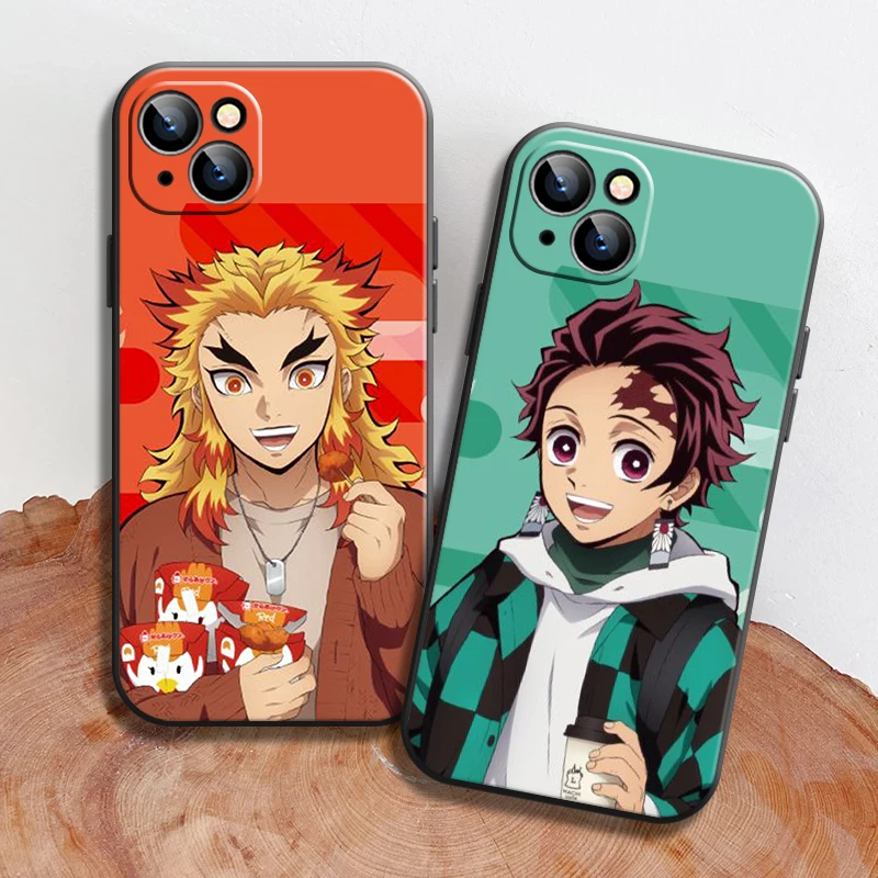 

Demon Slayer Anime Phone Case For iPhone 11 12 13 Pro Max 12 13 Mini X XR XS Max 7 8 Plus 6S 6 Plus SE 2020 Cute Cartoon Soft