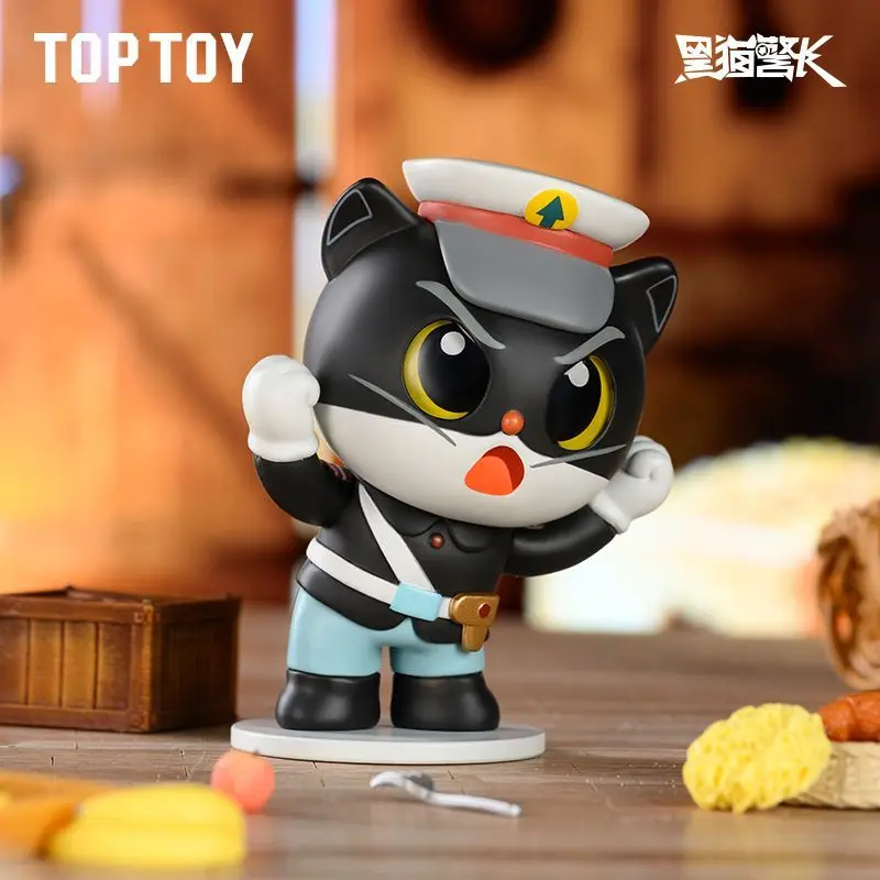 Фото TOPTOY Оригинальная серия фигурок «Чёрный кот-шериф: Погоня» в формате «слепой коробки». Милая фигурка, модное украшение для стола, коллекционный подарок на день рождения и игрушка. №2