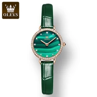 olevs fashion quartz watch for women corium strap import machine core waterproof women wristwatches green watches