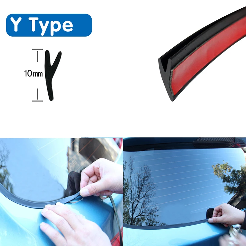 

Y type Car Rubber Seal Car Window Sealant Rubber Roof Windshield Protector Seal Strips Trim For Auto Front Rear Windshield