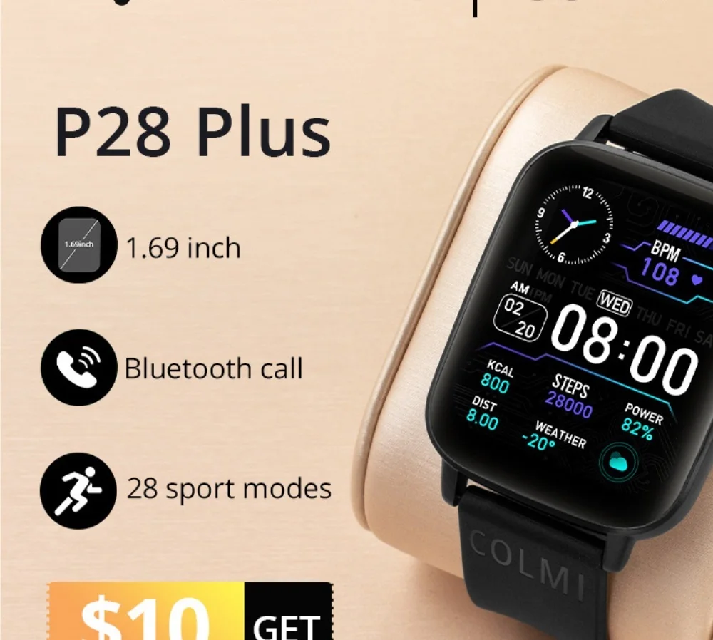 

COLMI P28 Plus Bluetooth Answer Call Smart Watch Men IP67 waterproof Women Dial Call Smartwatch GTS3 GTS 3 for Android iOS Phone