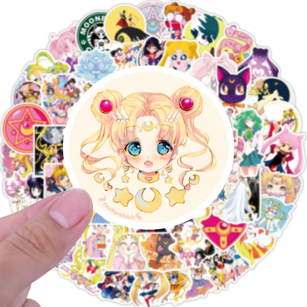 

100PCS Sailor Moon Cartoon Stickers Kawaii Girls Waterproof Classic Toys Decals DIY Cup Luggage Fridge Waterproof Sticker