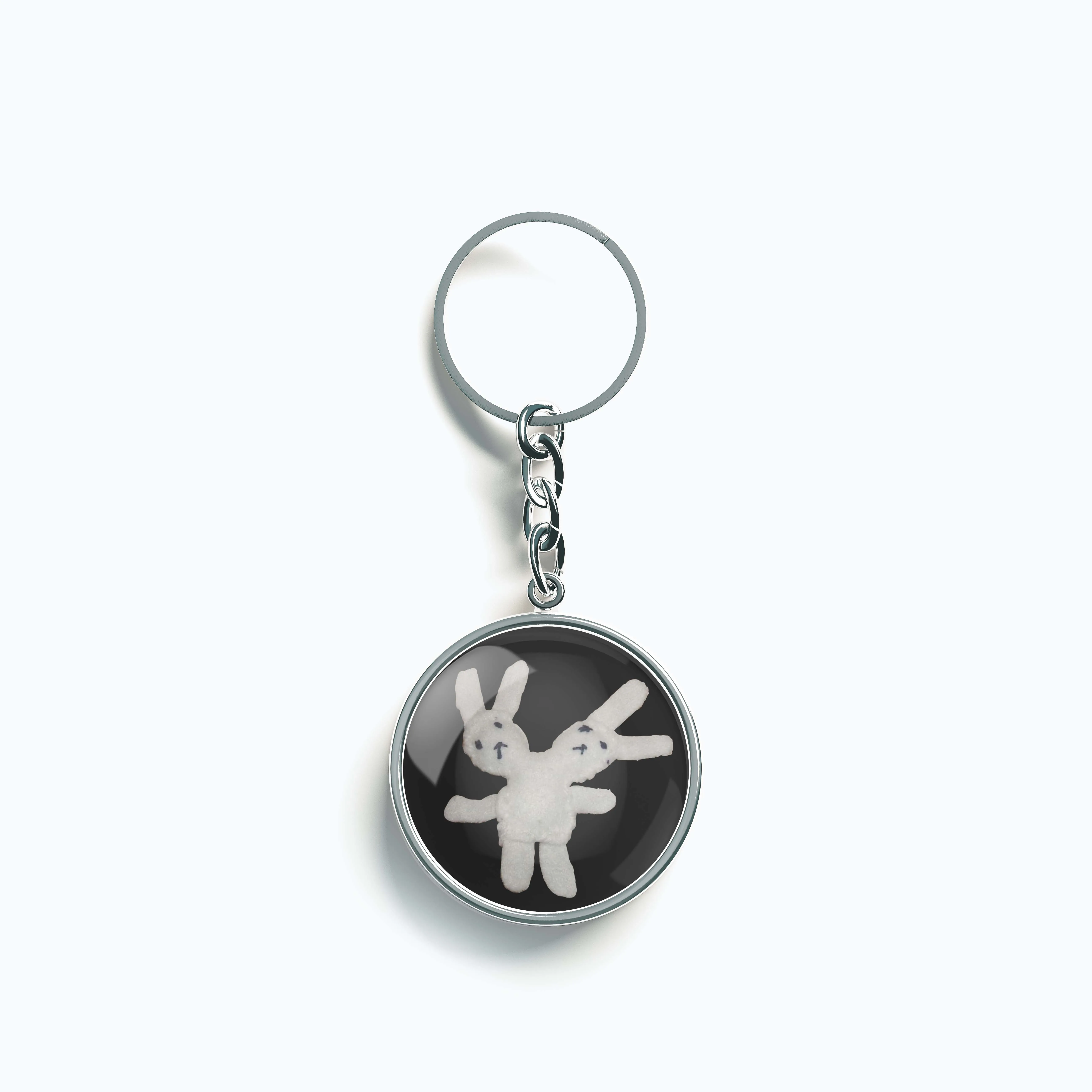 

Ожерелье с кулоном в виде двух голов кролика и Луны, модная цепочка для мужчин и женщин из нержавеющей стали, очаровательные ювелирные издел...