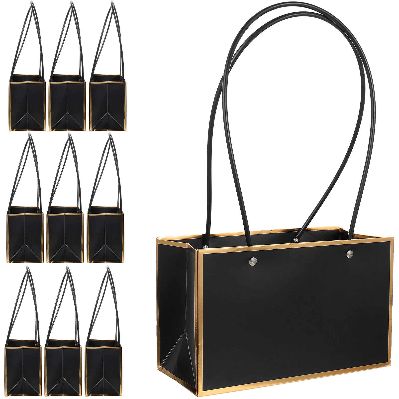 

10 Pcs Paper Goodie Bags Candy Gift Boxes Flower Carry Birthday Kraft Floral Packaging Handheld