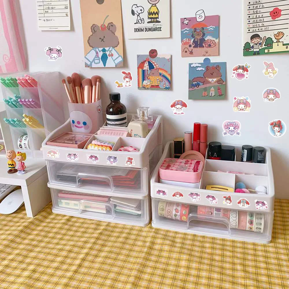 60 новых аниме наклеек Мультфильм Мелодия Водонепроницаемый карманный блокнот