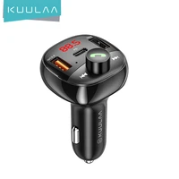 kuulaa 50w car charger fm transmitter bluetooth car audio mp3 player tf card car kit qc pd usb car fast charger for iphone 13 12