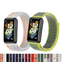 nylon velcro strap for huawei band 7 sport breathable woven band women men band 7 replacement watchband smart watch accessories
