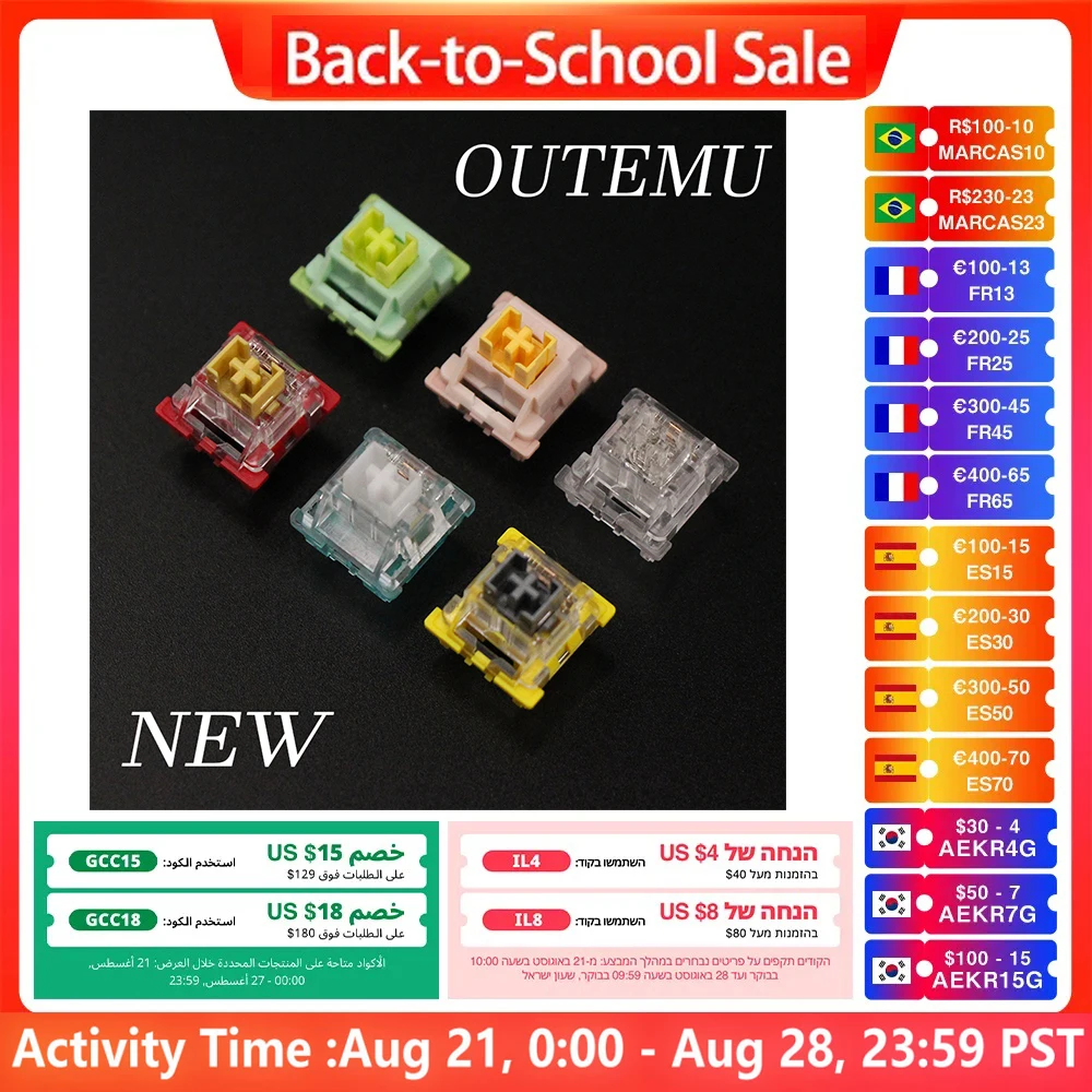 Outemu Switches Mechanical Keyboard Switch 3Pin Silent Clicky Linear Tactile Similar Holy Panda Switch Lube RGB Gaming MX Switch
