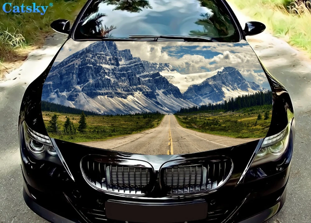 

Mountain Scene Car Hood Sticker,Custom Car Hood Decoration, Hood Protection Cover, Vinyl Car Sticker, Car Body Side Color Decal