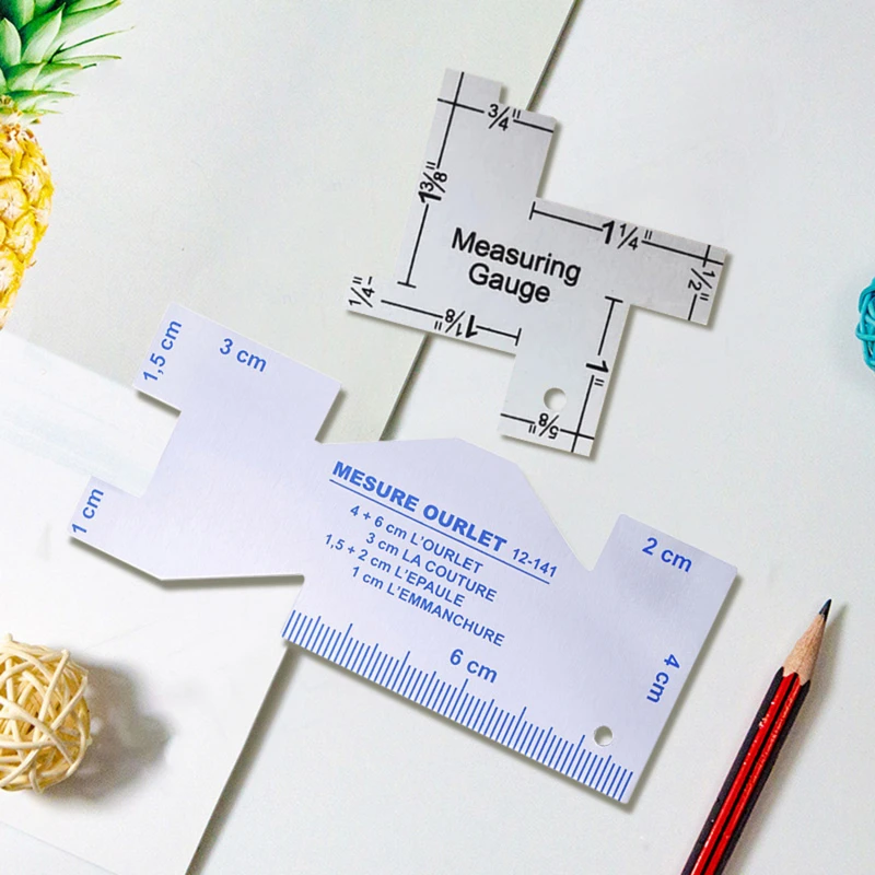 Измеритель точности швов металлическая стёганая строчка фотошаблон линейка для