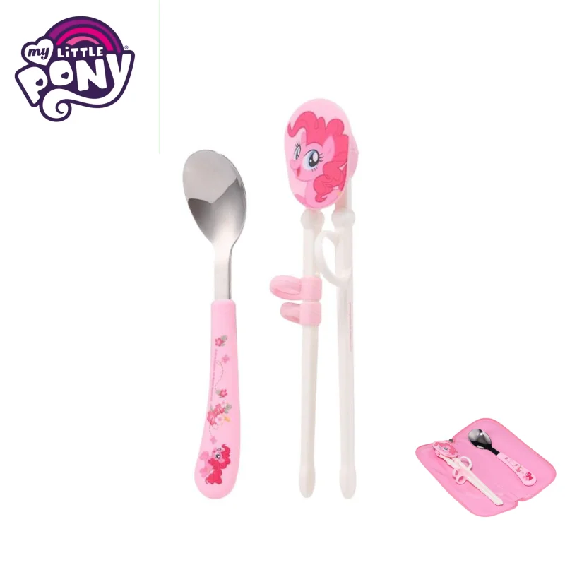 

My Little Pony Children's Chopsticks Pinkie Pie Training Chopsticks Girl Cartoon Kawaii Home Practice Rice Stainless Steel Spoon