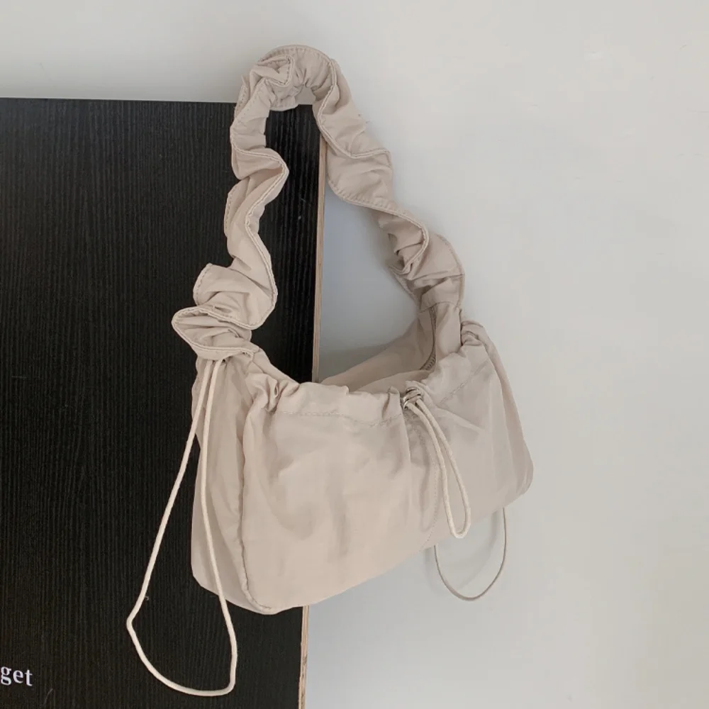 Плиссированная сумка через плечо на шнурке однотонная Сумка-Кроссбоди в