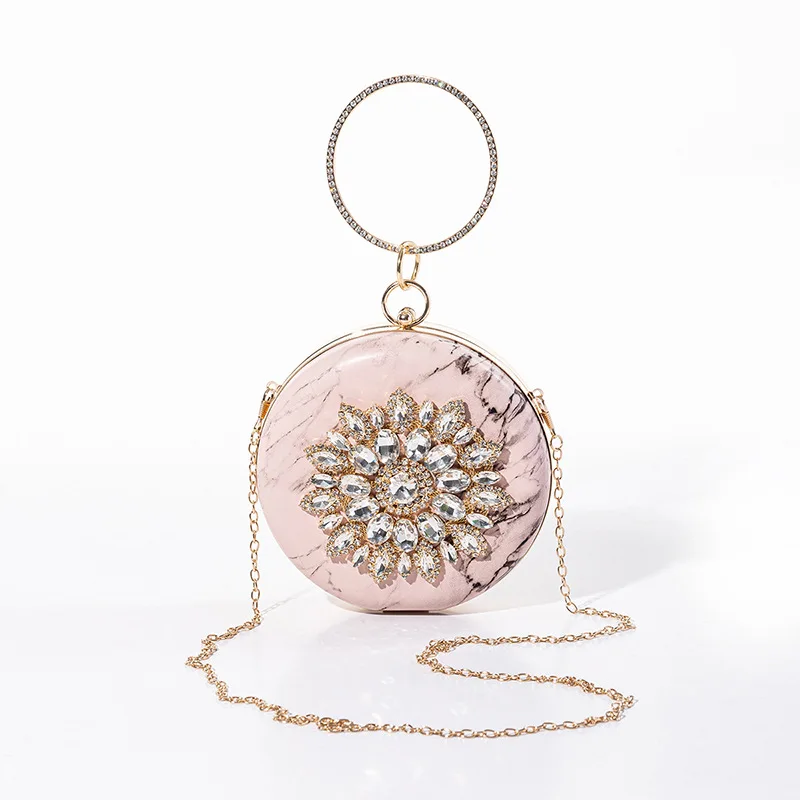 

Модная сумка на одно плечо, женский клатч, новая круглая Роскошная вечерняя сумка со стразами, женская сумка