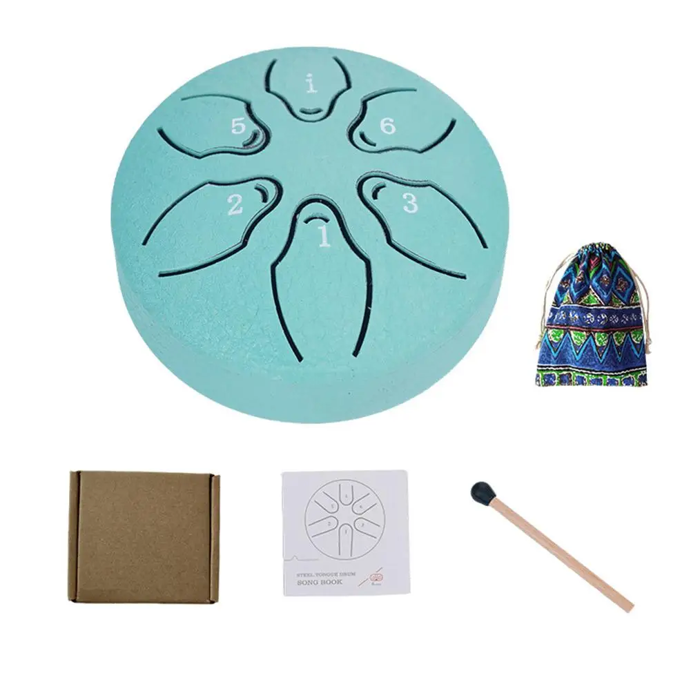 3-дюймовый 6-тоновый барабан для языка миниатюрный ручной барабанные палочки