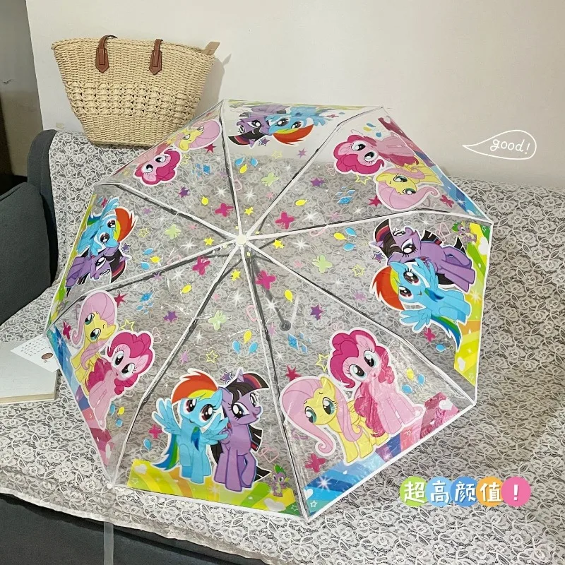 Полностью автоматический прозрачный складной зонт My Little Pony аниме Kawaii свежий