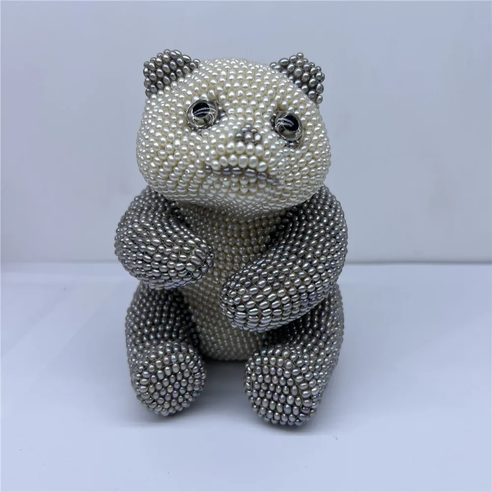 DIY Pure Hand-Woven Natural Freshwater Pearls Animal Ornaments Home Living Room Office Desktop Decoration