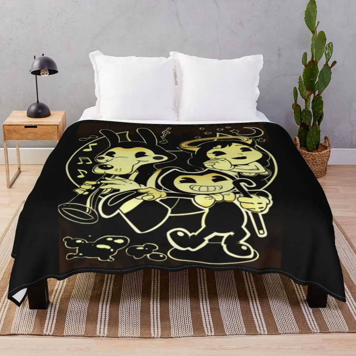 

Всесезонное многофункциональное покрывало Bendy Boris And Alice одеяла фланелевые для постельного белья, дивана, путешествий, кинотеатра