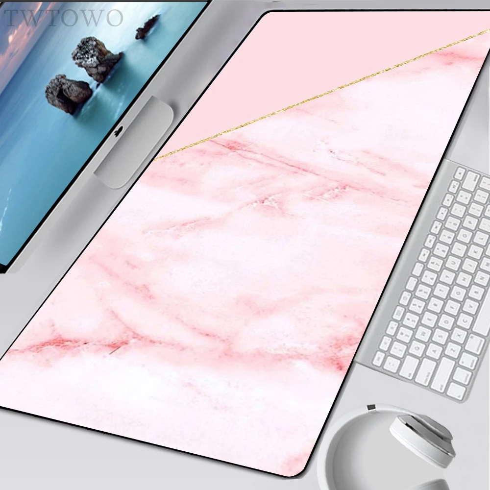 

Pink Rose Gold Marble Mousepad HD Custom Large Home MousePads Mouse Mat Desk Mats Office Carpet Laptop Soft Anti-slip Mouse Mat