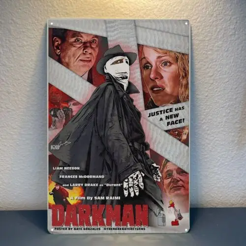 Темный человек Лиам несон фильм металлический плакат жестяной знак 20x30 см