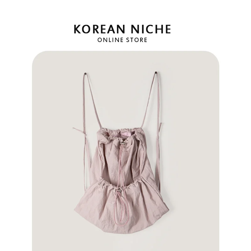 

Корейский Летний женский рюкзак на шнурке, мягкая нейлоновая дамская сумка на плечо, повседневный модный ранец для женщин, дорожные сумки