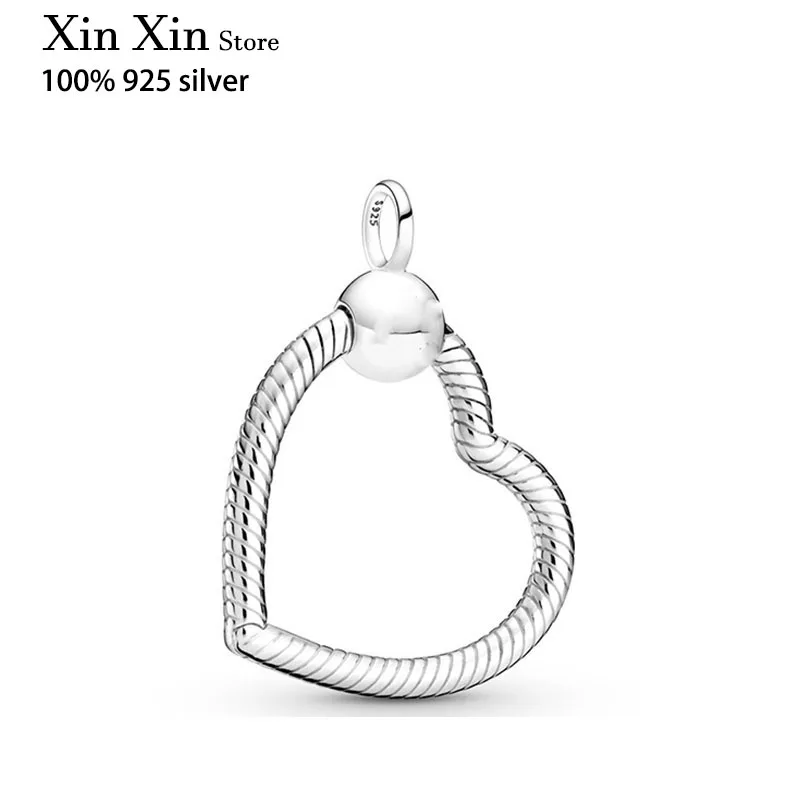 

S925 Sterling Silver Heart String Necklace Is Suitable For Fashionable Women's Jewelry And Original Pandora Pendant