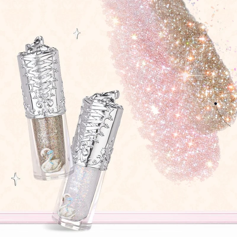 Жидкие блестящие тени для век Flower Knows Swan, стойкие быстросохнущие Сияющие тени для век с блестками, 4 г